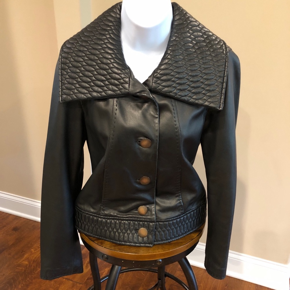SIENA Very Soft Beautiful Ladies Black Leather Jacket / Size XS